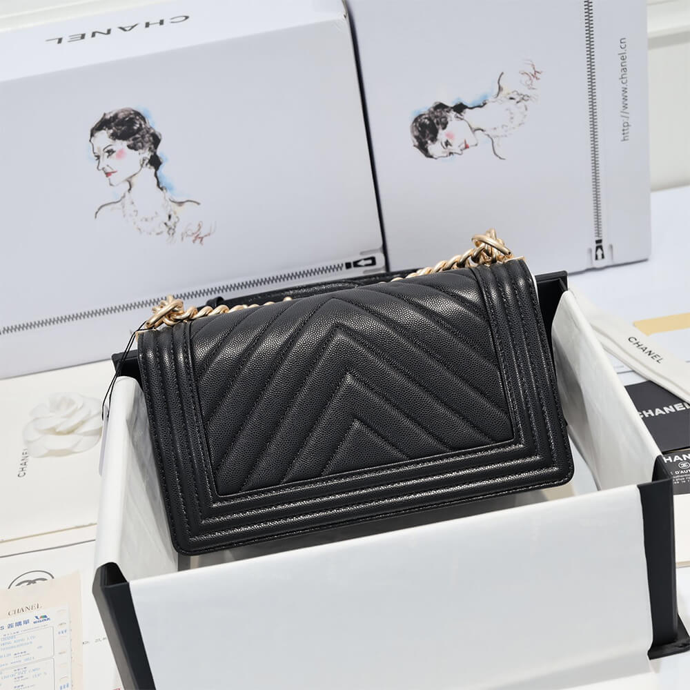 Chevron Caviar Boy Chanel Handbag
