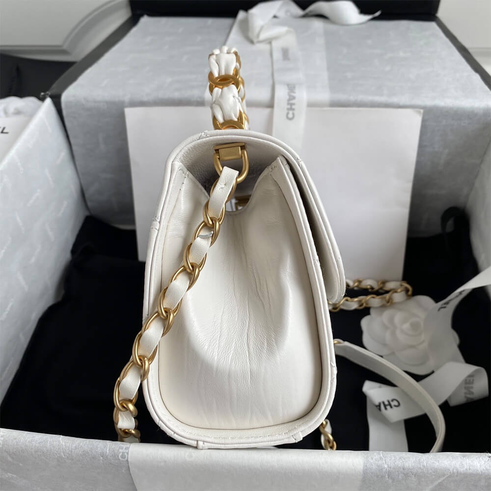 Ch*el mini flap bag with top handle