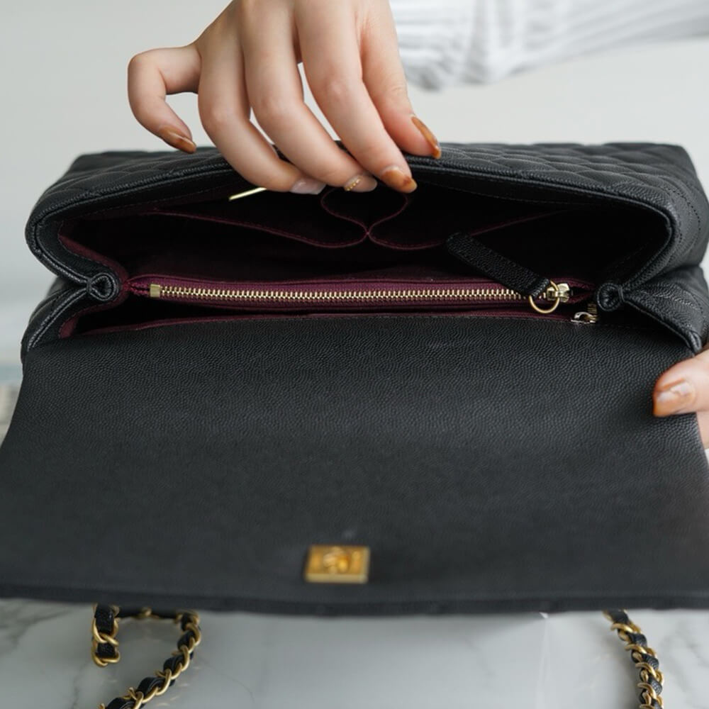 CHANEL LARGE FLAP BAG WITH TOP HANDLE(high-end grade)