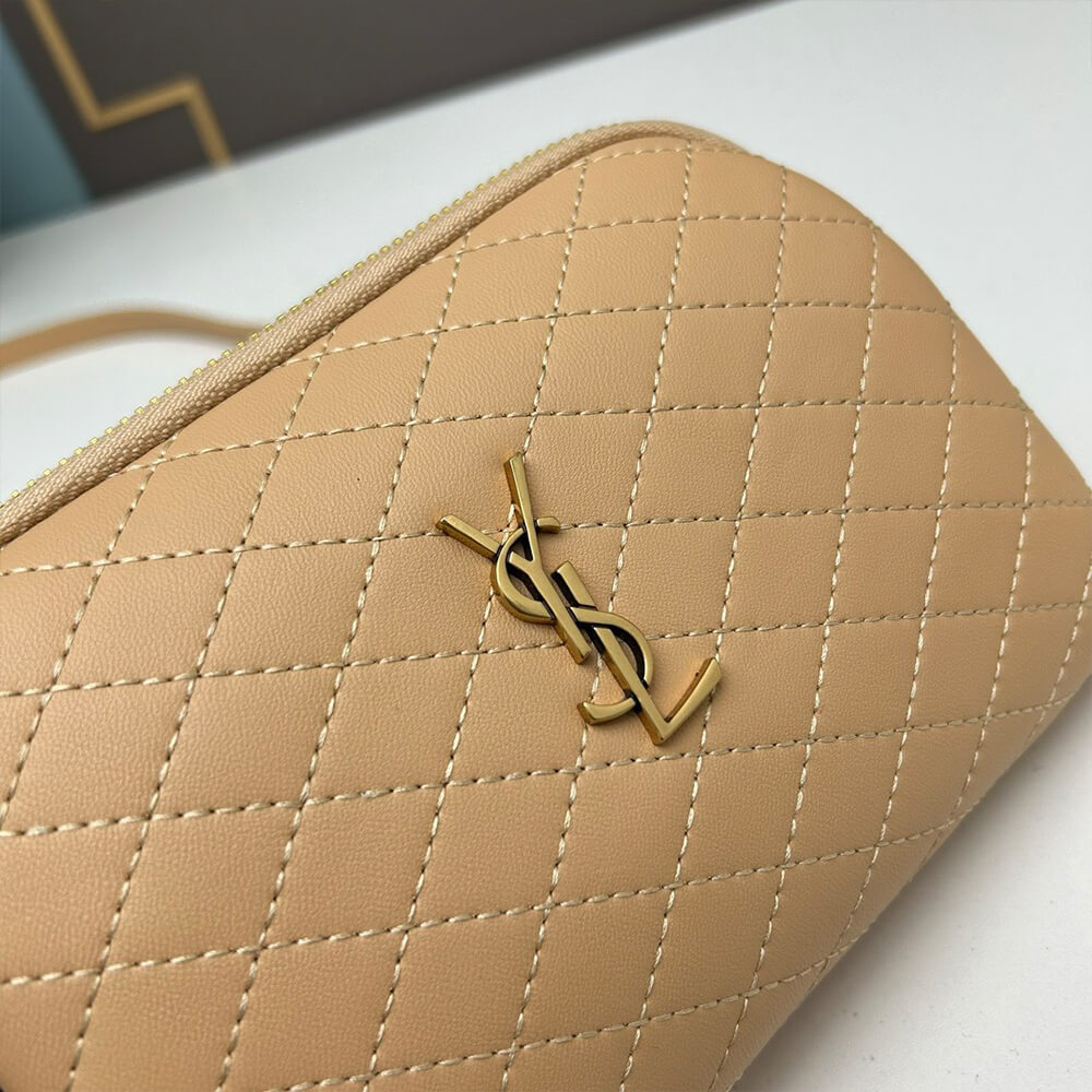 YSL Gaby zipped pouch in quilted lambskin