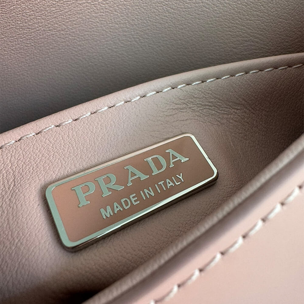 Small Prada Cleo brushed leather shoulder bag with flap