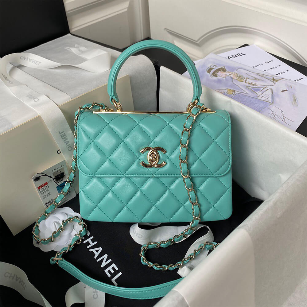 CHANEL Mini Flap Bag with Top Handle(HIGH-END GRADE)