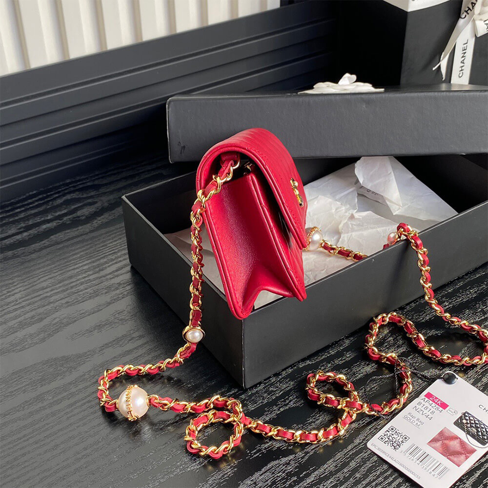 CHANEL Flap Phone Holder with Chain(HIGH-END GRADE)