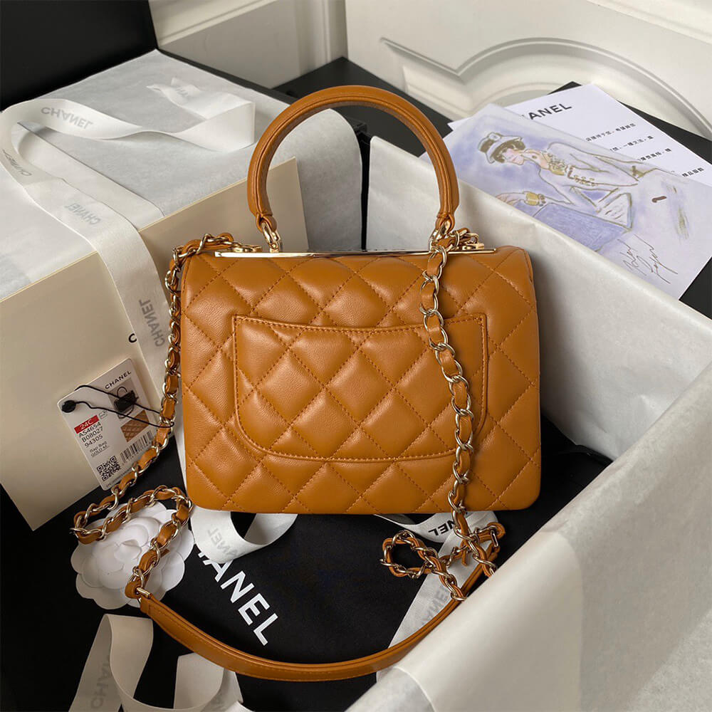 CHANEL Mini Flap Bag with Top Handle(HIGH-END GRADE)