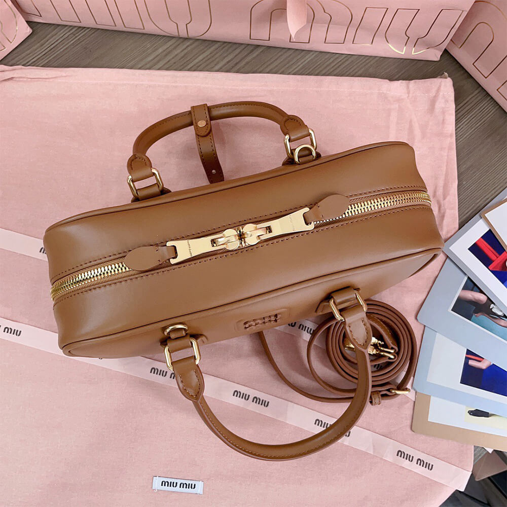 MIUMIU Large Arcadie Leather Bag(HIGH-END GRADE)
