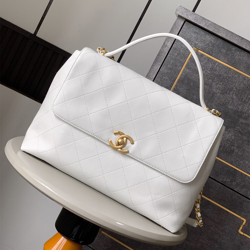 Chanel Large Flap Bag With Top Handle(HIGH-END GRADE)