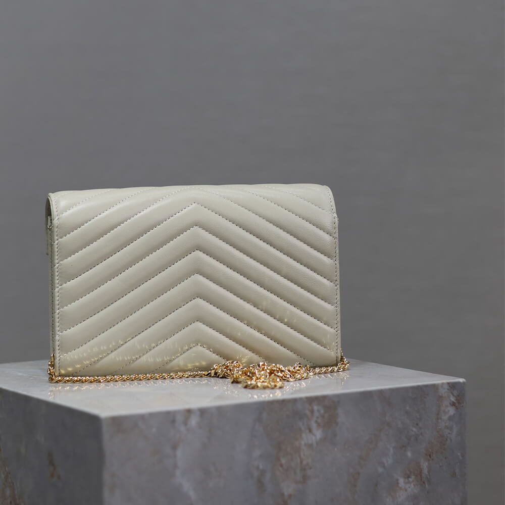 YSL cassandre chain wallet in lambskin